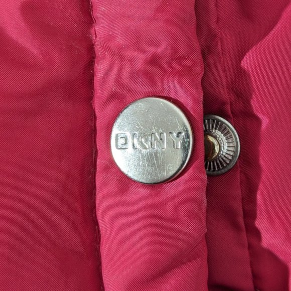 DKNY Girls' Winter Coat – Faux Fur Lined Quilted Puffer Parka Jacket SZ M Red - Picture 14 of 15